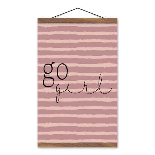 Go Girl Teak Hanging Canvas